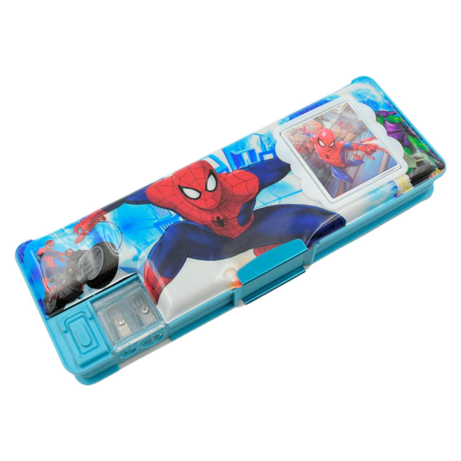 4260 Art & Stationery Cartoon Multi-functional Geometry Box for Boys with Inbuilt Calculator, 2 Sides Open and Double Sharpener Stationery Kit Pencil Box for Boys Art Plastic Pencil Box for Girls and Boys 4260 Art & Stationery Cartoon Multi-functional Geometry Box for Boys with Inbuilt Calculator, 2 Sides Open and Double Sharpener Stationery Kit Pencil Box for Boys Art Plastic Pencil Box for Girls and Boys